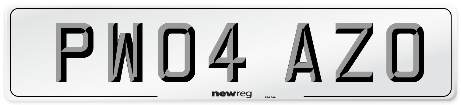 PW04 AZO Number Plate from New Reg